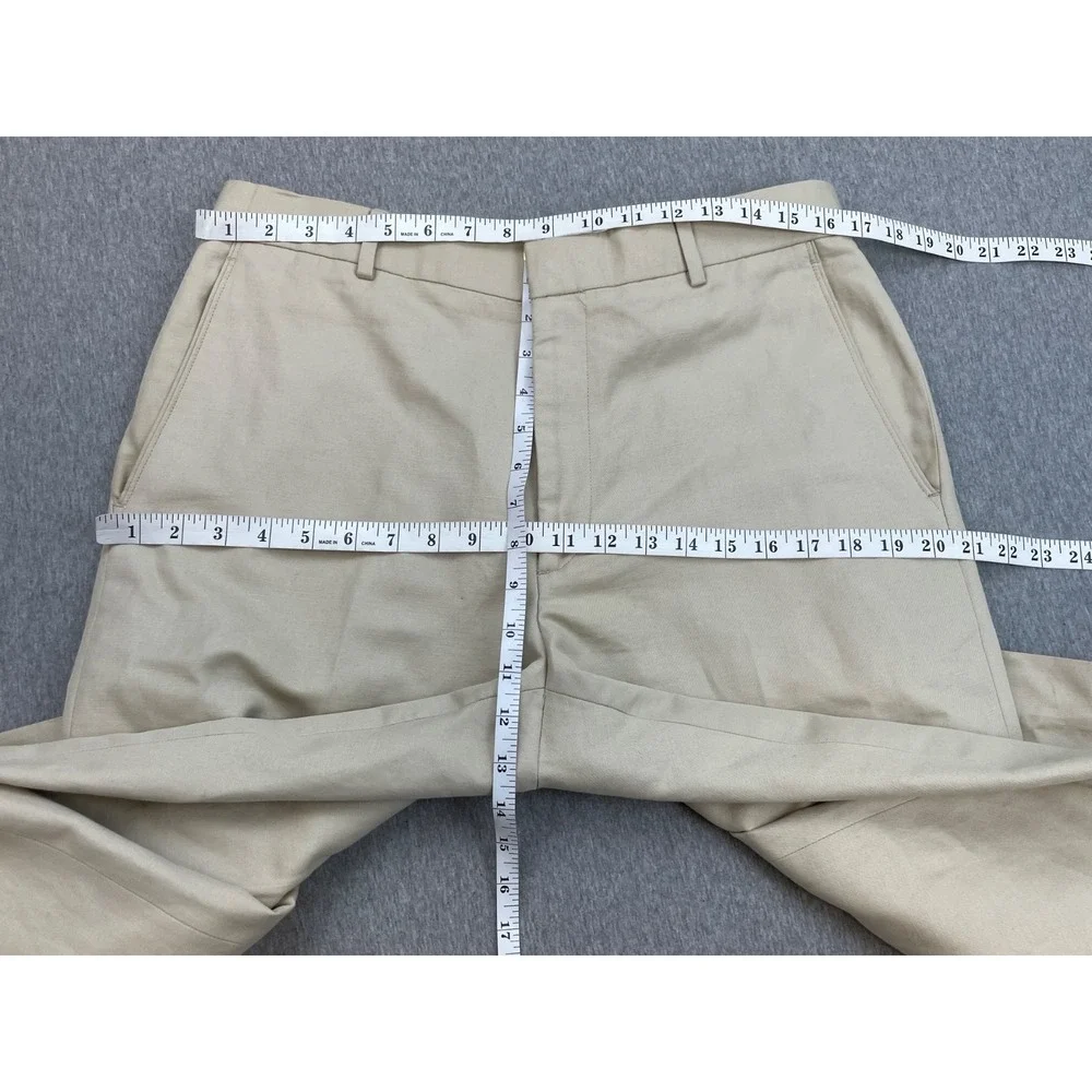 Banana Republic Pants Mens 33 x 32 Beige Cotton Beige Blend Flat Front Straight